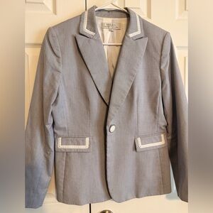 Tahari Light Gray Blazer with White Accents